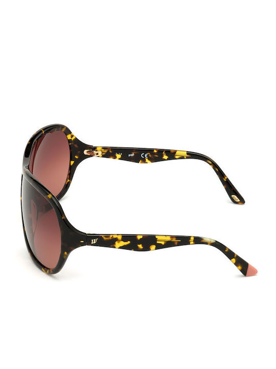 Web Women's Sunglasses with Brown Tartaruga Plastic Frame and Brown Gradient Lens