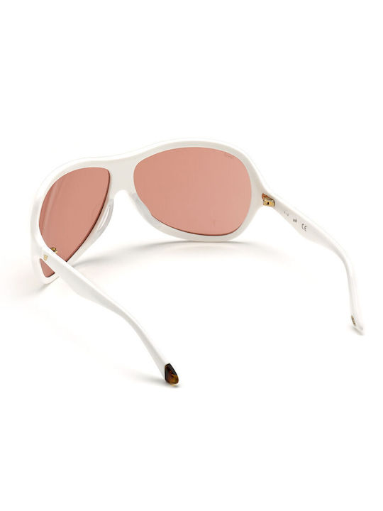 Web Women's Sunglasses with White Plastic Frame and Pink Lens WE0290 21E