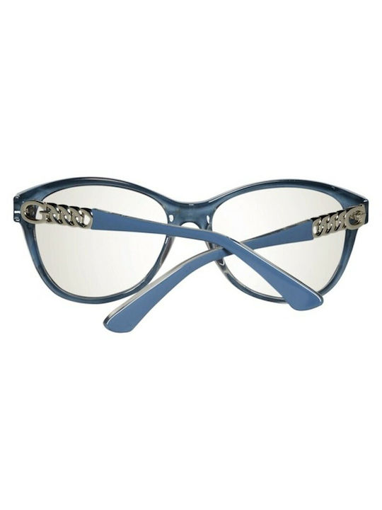 Guess Women's Sunglasses with Blue Plastic Frame and Silver Mirror Lens GU7451 90C