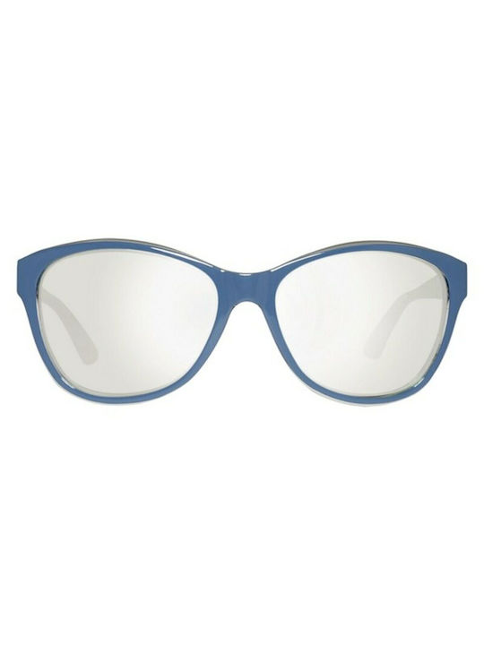 Guess De damă Ochelari de soare cu Albastru Din plastic Cadru și Argintiu Oglindă Lentilă GU7451 90C