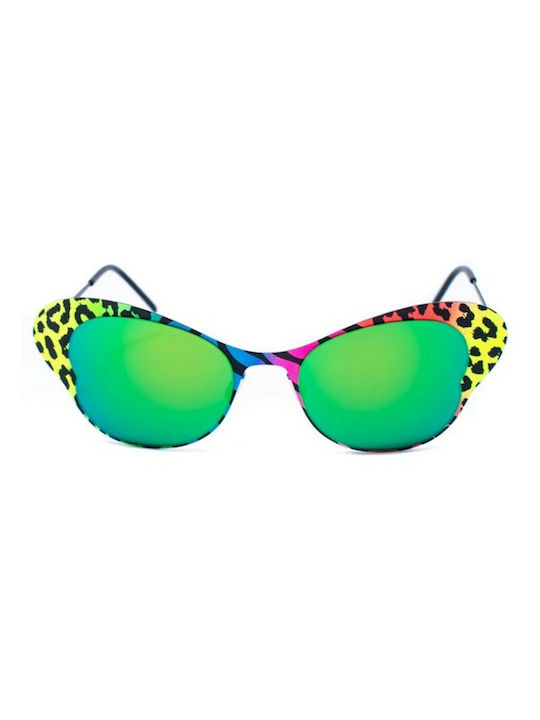 Italia Independent Women's Sunglasses with Multicolour Frame and Green Mirror Lens 0216.149.009