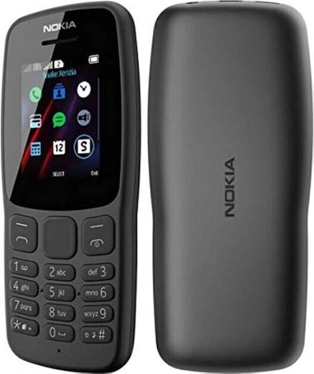 Nokia 106 (2018) Dual SIM Κινητό με Κουμπιά (Αγγλικό) Μαύρο
