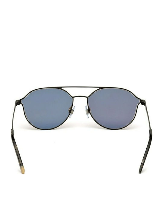 Web Women's Sunglasses with Black Metal Frame and Brown Lens WE0208 02G