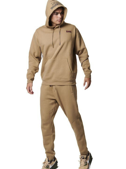 Sweatshirt Für Herren Mit Fleece Kapuze Natural Mocha