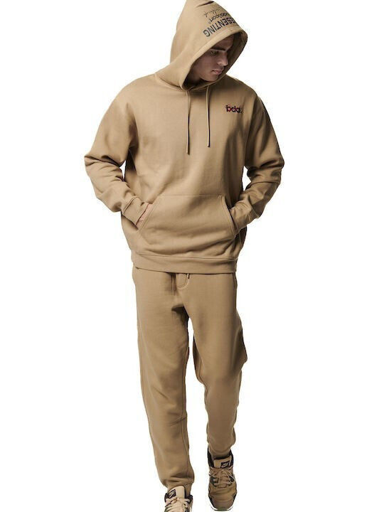Sweatshirt Für Herren Mit Fleece Kapuze Natural Mocha