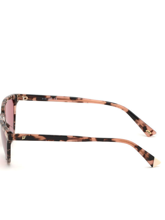 Web Women's Sunglasses with Multicolour Plastic Frame and Pink Lens WE0264 55S