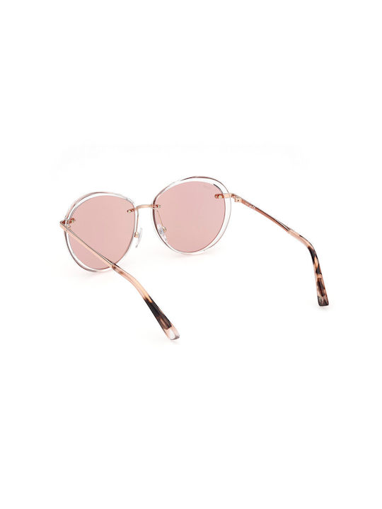 Web Women's Sunglasses with Transparent Metal Frame and Pink Lens WE0297 26Z