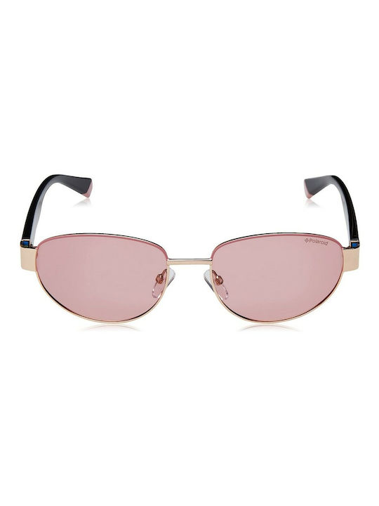 Polaroid Sunglasses with Pink Metal Frame and Pink Polarized Lens PLD6123S-EYR