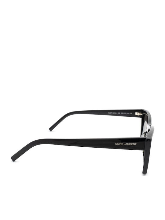 Ysl Mica Women's Sunglasses with Black Plastic Frame and Black Lens SL 276 032