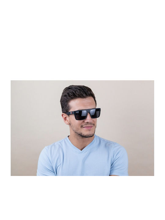 Tommy Hilfiger Unisex Ochelari De Soare Cu Ramă Neagră Din Plastic Și Lentile Gri