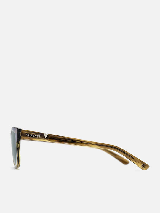 Men's Sunglasses with Brown Tartaruga Plastic Frame and Green Lens