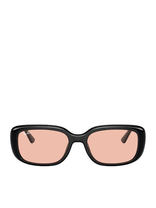 Ray Ban Women's Sunglasses with Black Plastic Frame and Orange Lens RB4421D 667784