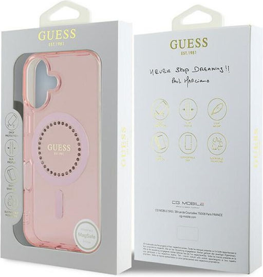 Guess Back Cover Plastic / Silicone Pink (iPhone 16 Plus)