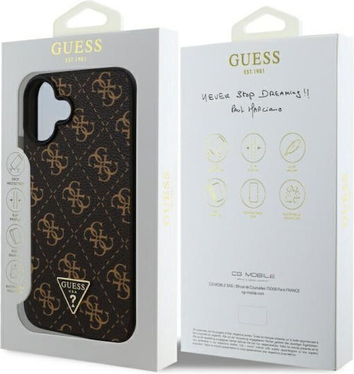 Guess Triangle Back Cover Piele artificială / Plastic Negru (iPhone 16 Plus)