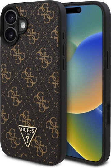 Guess Triangle Back Cover Piele artificială / Plastic Negru (iPhone 16 Plus)