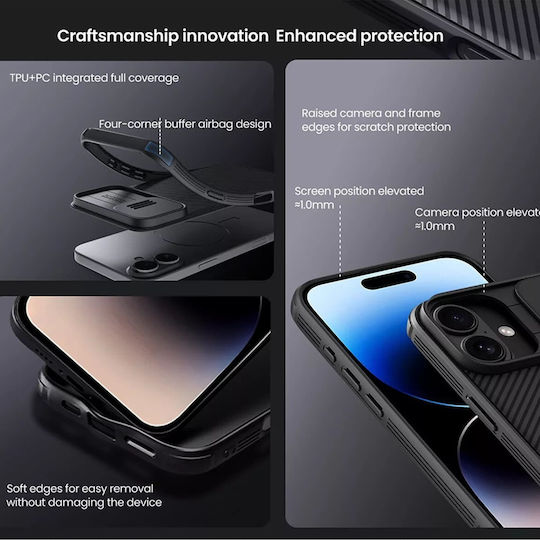 Nillkin Camshield Back Cover Tempered Glass Verde (iPhone 16)