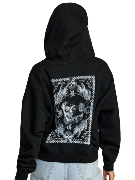 Damen Sweatshirtjacke Kapuzen Black