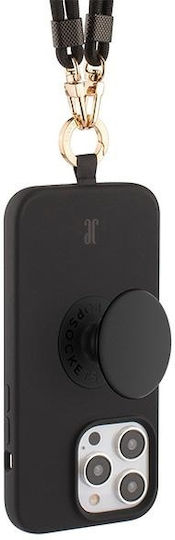 Just Elegance Popgrip Back Cover Silicone / Plastic Black (iPhone 15 Pro Max)