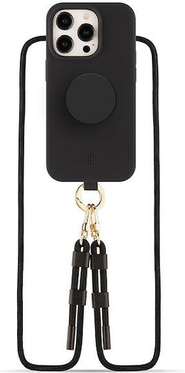 Just Elegance Popgrip Back Cover Silicone / Plastic Black (iPhone 15 Pro Max)