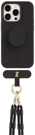 Just Elegance Popgrip Back Cover Silicone / Plastic Black (iPhone 15 Pro Max)