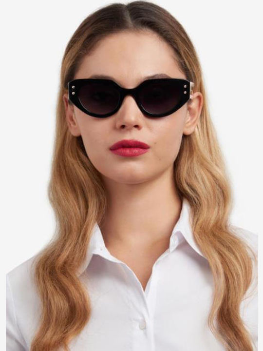 Carolina Herrera Women’s Sunglasses with Black Horn-Rimmed Frame and Grey Gradient Lens HER 0221/G/S 3H2/9O