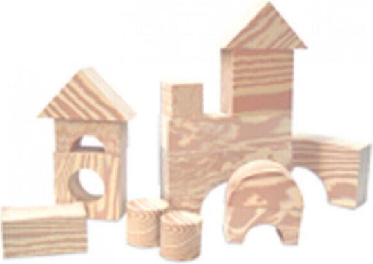 Edushape Stackable Building Blocks with Wood Finish Wooden for 3+ Years 80 Pieces