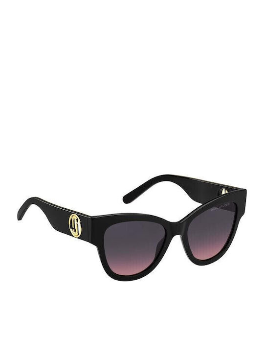 Marc Jacobs Women's Sunglasses with Black Plastic Frame and Black Gradient Lens Marc 697/S 807/FF