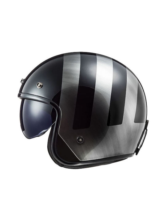 LS2 Bob Ii Of601 Lines Black Jeans Motorradhelm Jet ECE 22.06 900gr