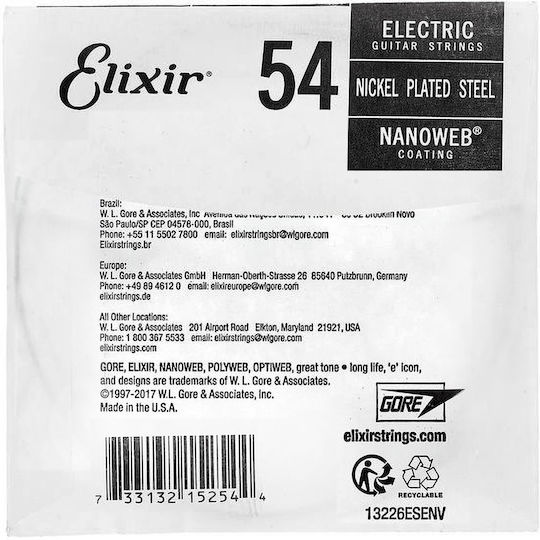 Elixir Single Nickel Plated Steel String for Mandola Nanoweb 54"