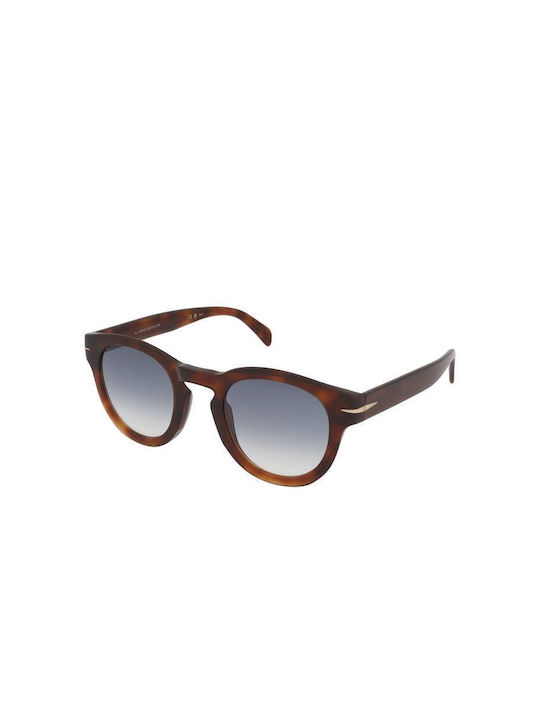 David Beckham Men's Sunglasses with Brown Plastic Frame and Blue Lens DB 7041/S WR9/08