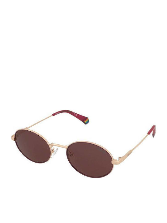 Polaroid Damen Sonnenbrille mit Gold Metall Gestell und Lila Linse PLD6228/S/X LTA/KL