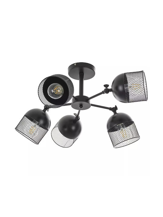 Pendant Light Black for 5 Bulbs E27