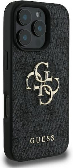 Guess Logo Back Cover Δερματίνης Μαύρο (iPhone 16 Pro Max)