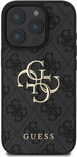 Guess Logo Back Cover Δερματίνης Μαύρο (iPhone 16 Pro Max)