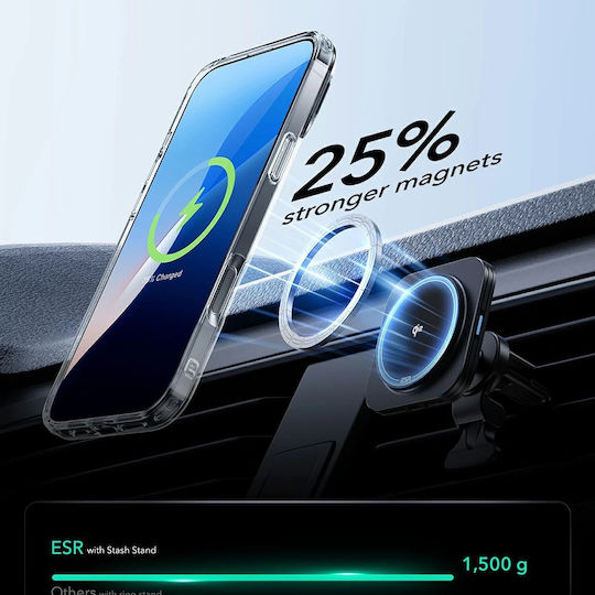 ESR Classic Hybrid Halolock Kickstand Umschlag Rückseite Kunststoff Transparent (iPhone 16)