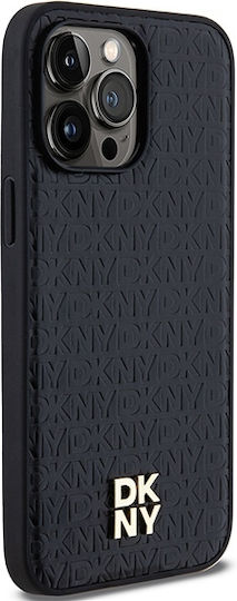 Dkny Pu Leder Wiederholungsmuster Stapel Logo Magsafe Hülle Iphone 13 Pro Max Schwarz