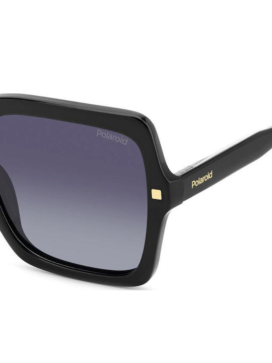 Polaroid Women’s Sunglasses With Black Horn-Rimmed Frame And Grey Gradient Lens