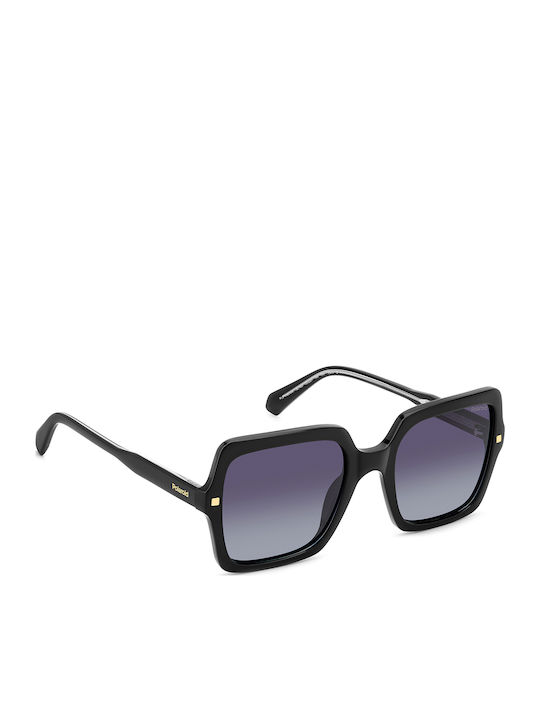 Polaroid Women’s Sunglasses With Black Horn-Rimmed Frame And Grey Gradient Lens
