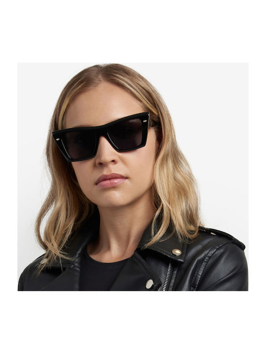 Carrera Women’s Sunglasses with Black Horn-Rimmed Frame and Grey Lens 3046/S 807/IR