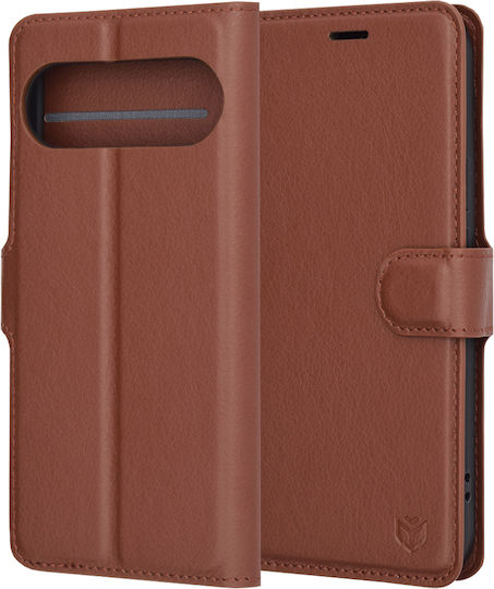 Techsuit Книга Кожа Кафяв (OnePlus 9 Pro)
