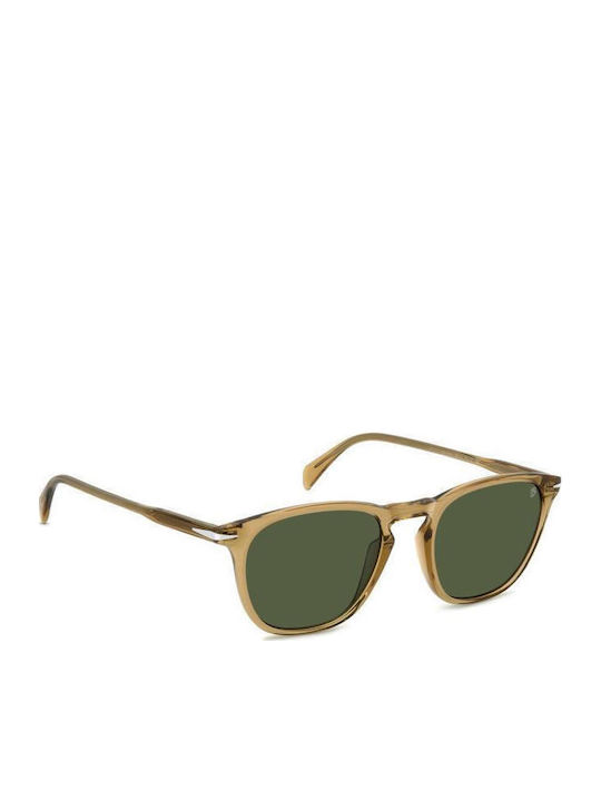 David Beckham Men's Sunglasses with Yellow Plastic Frame and Green Lens DB 1160/S 40G/QT