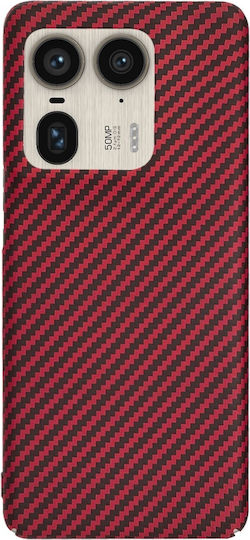 Techsuit Carbon Задна корица Силикон Червен (Motorola Edge 50 Ultra - Techsuit)
