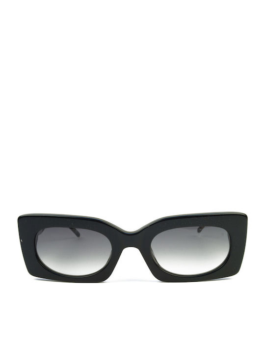 Scotch & Soda Women's Sunglasses with Black Plastic Frame and Green Gradient Lens SS7041-001