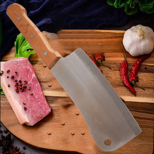 Stainless Steel Kitchen Ladle Wooden Handle 32 Cm