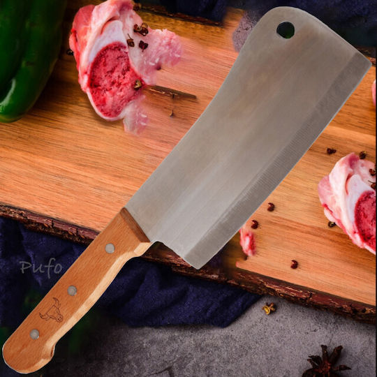 Stainless Steel Kitchen Knife Wooden Handle 32 Cm