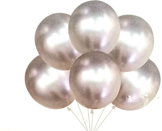 Set 10 Luftballons Folie Silber 23cm