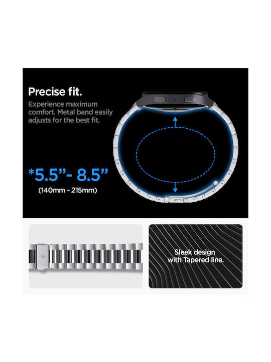 Spigen Modern Fit 316l Λουράκι Ανοξείδωτο Ατσάλι Ασημί (Samsung Galaxy Smartwatch 7, Watch 6 Classic, Watch 6)