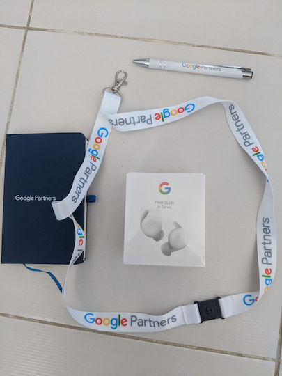 Google Pixel Buds A-Series Bluetooth Handsfree Ακουστικά με Αντοχή στον Ιδρώτα και Θήκη Φόρτισης Μπλε