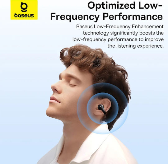 Baseus AirGo AS01 Offenes Ohr Bluetooth-Freisprecheinrichtung Kopfhörer mit Ladeetui Schwarz