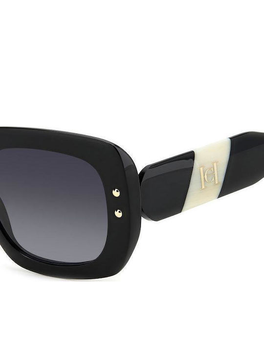 Carolina Herrera Women's Sunglasses with Black Horn-Rimmed Frame and Grey Gradient Lenses HER 0186/S 80S/9O